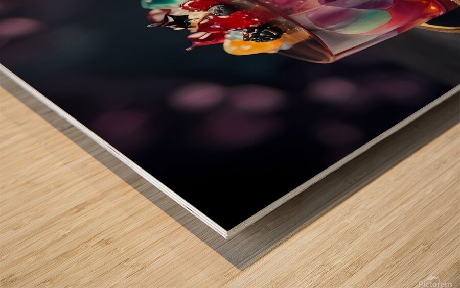 Default Professional photo of jelly cake with gem  Wood print