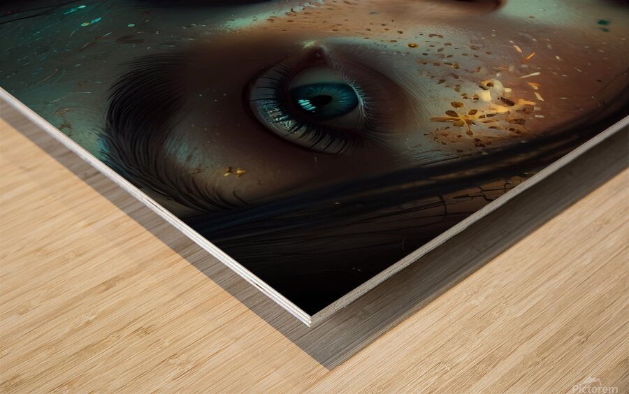 Default Abstract image of a womans face His featu Wood print