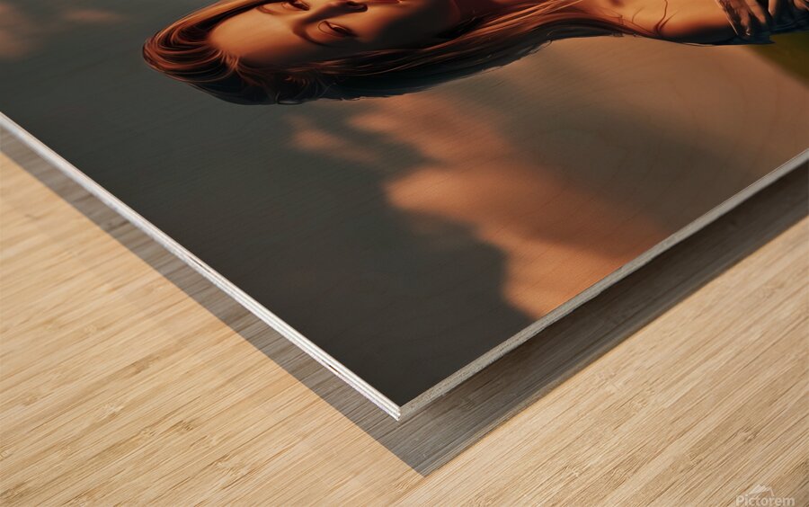 a captivating photograph of a young woman and cat 1715440550.2098 Wood print