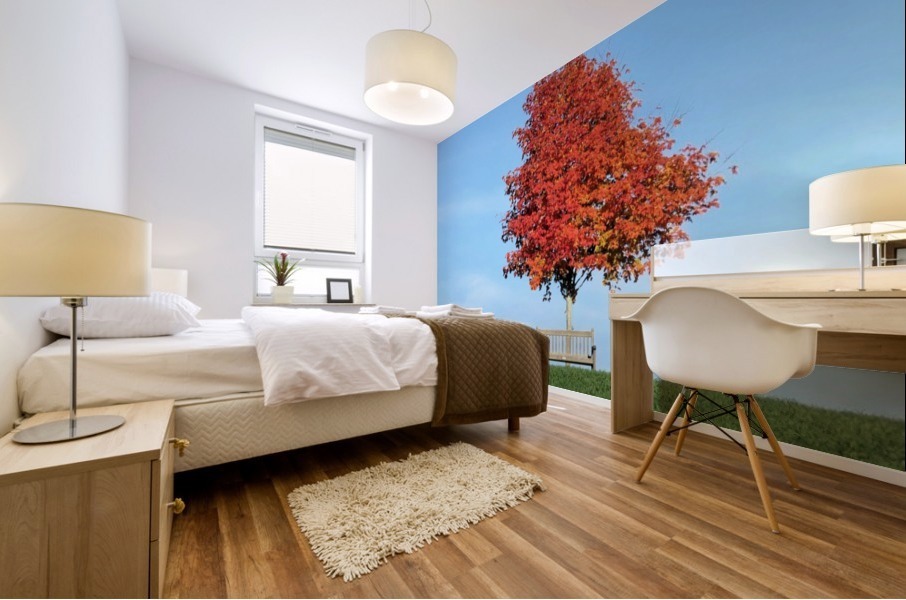 Under the foliage tree Mural print