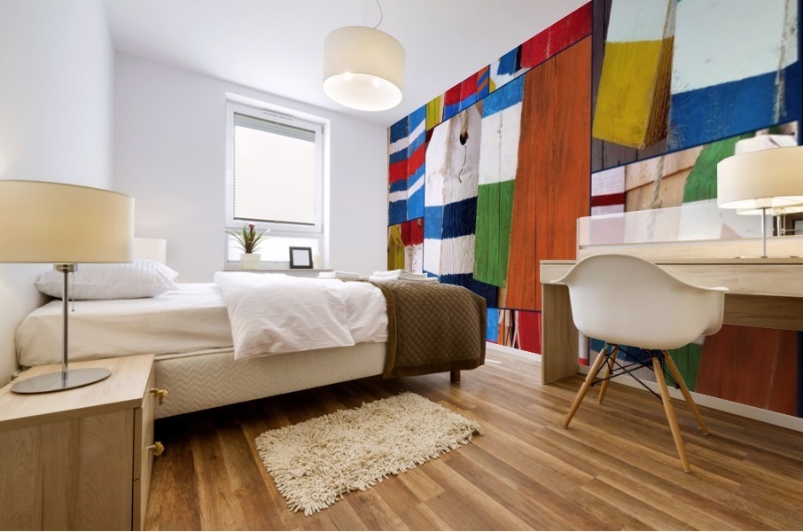 Stripes and Solid Buoys  Mural print