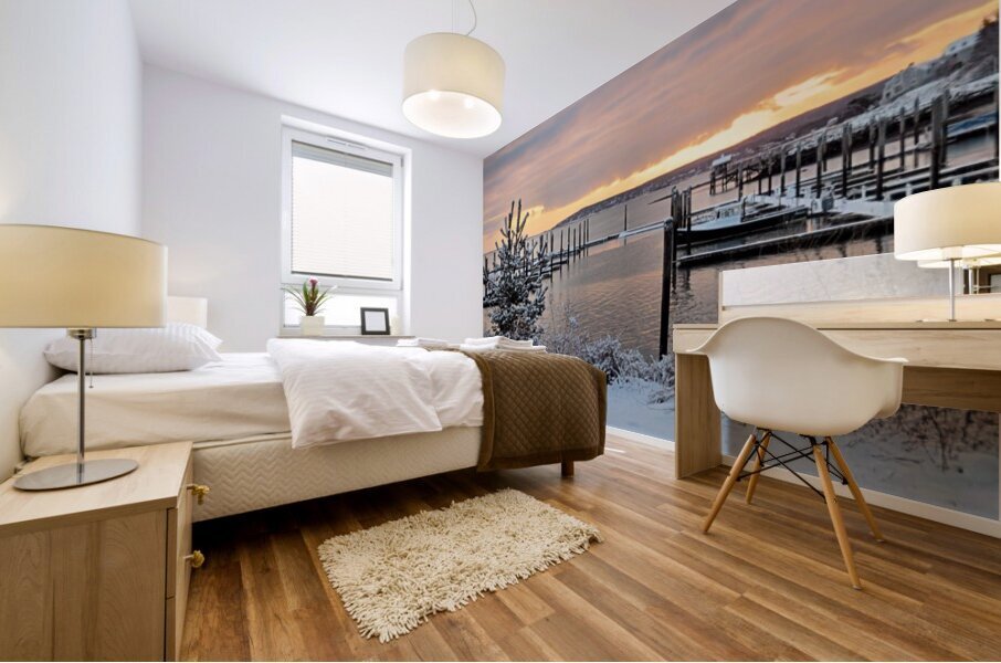 Yellow sunrise Mural print