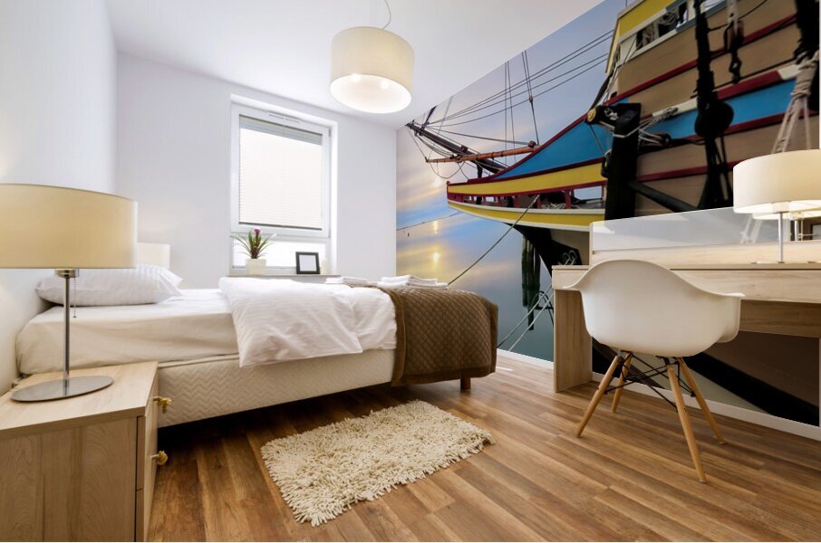 Filtered sunrise in March  Mural print