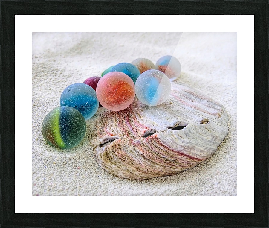 Weathered marbles Picture Frame print