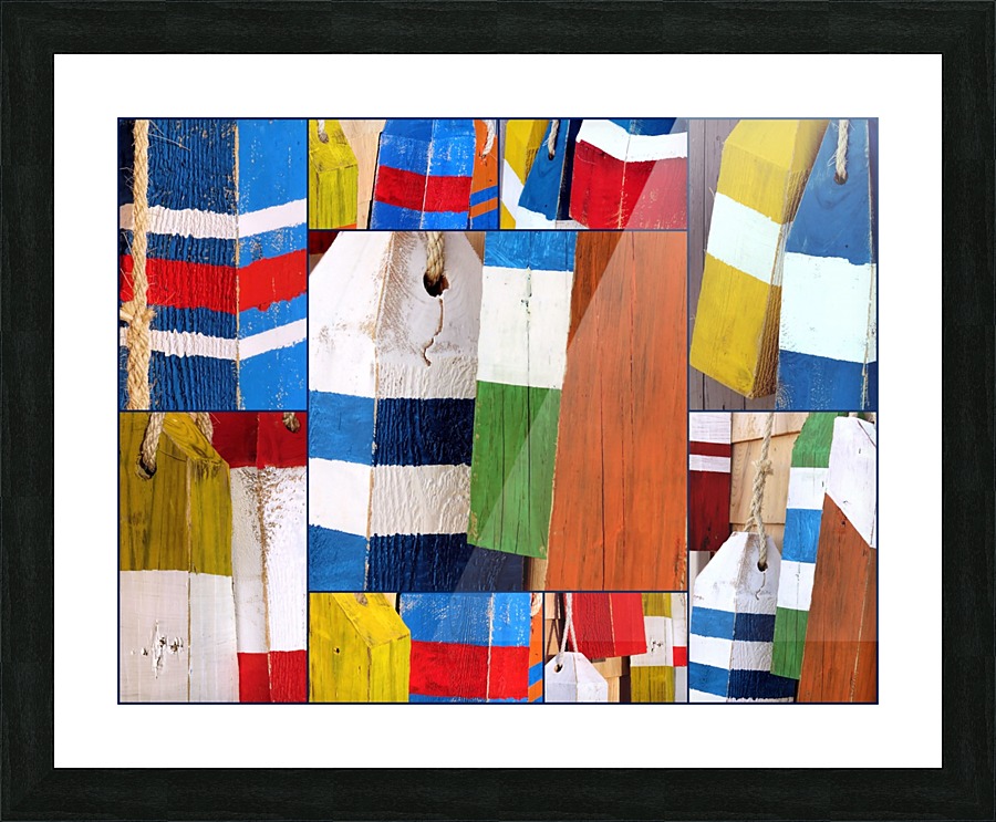 Stripes and Solid Buoys  Picture Frame print