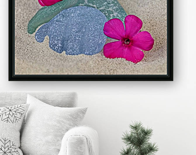 Flowers and sea glass by Photography by Janice Drew
