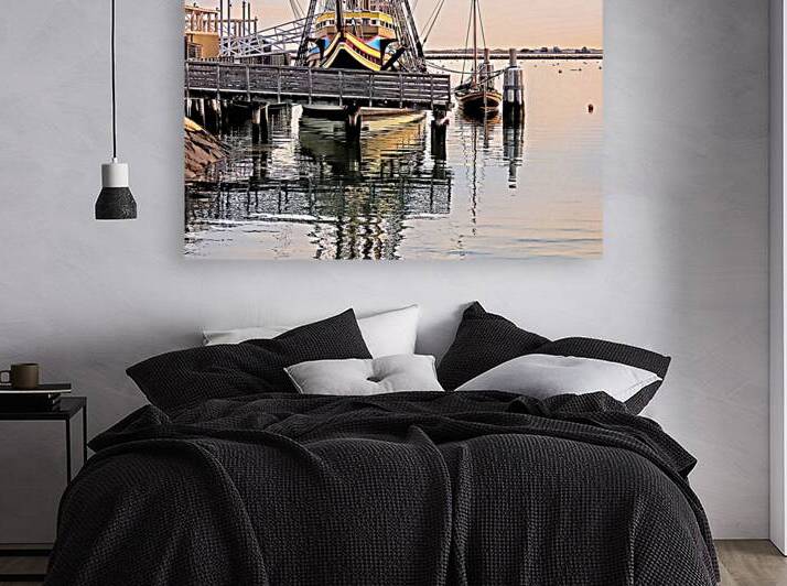 Reflections of Mayflower II and ramp by Photography by Janice Drew