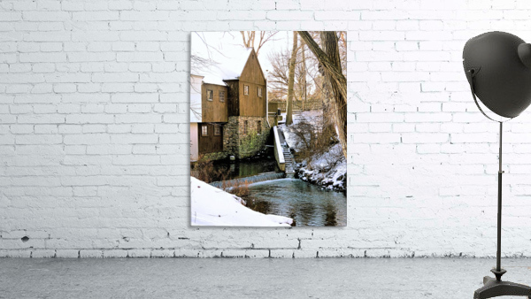 Plimoth Grist Mill in winter Wall Preview