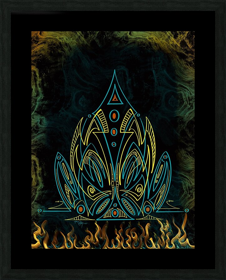 Line Flame Picture Frame print