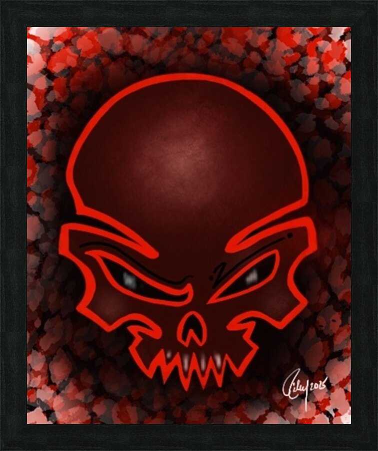 Red Bonehead Picture Frame print