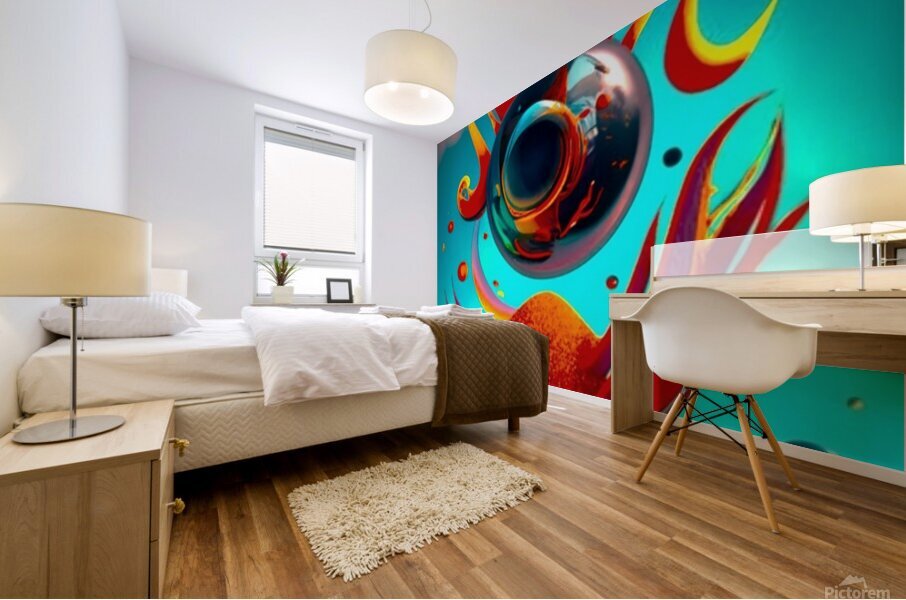 Orange Eyeball Mural print