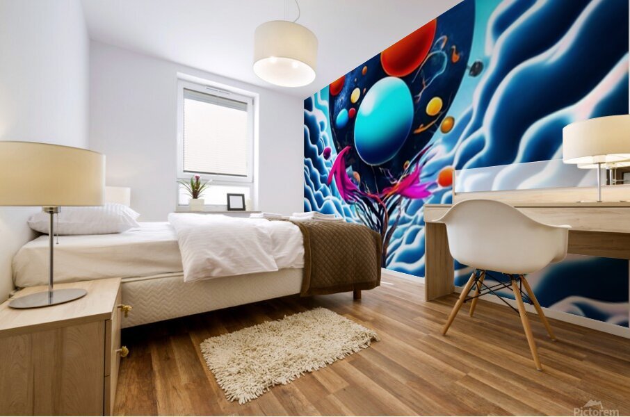 Space Baloons Mural print