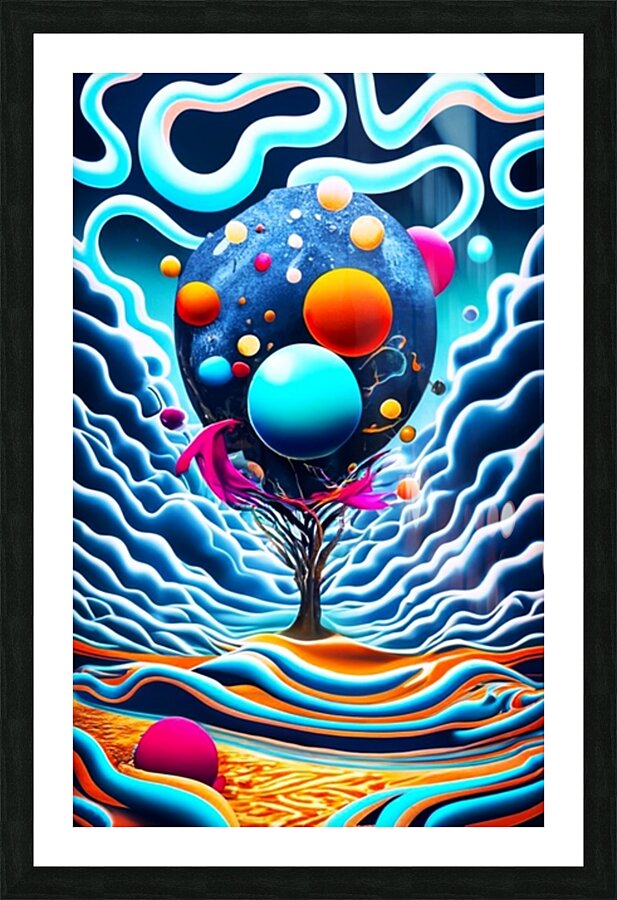 Space Baloons Picture Frame print