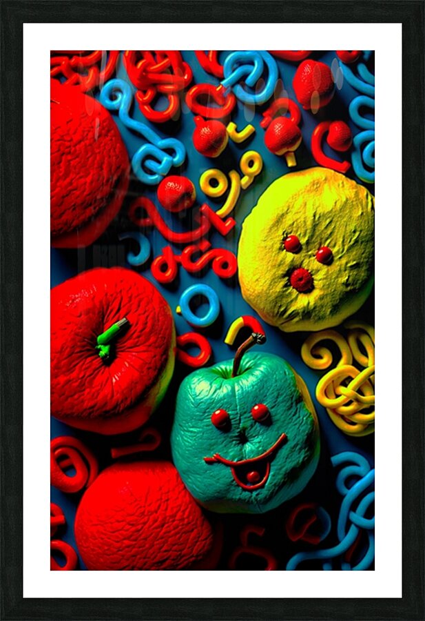 Cheeky Apple Picture Frame print
