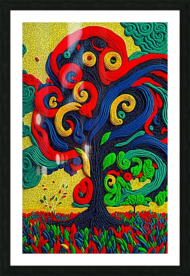 Wool Tree Picture Frame print