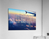 airplane wing setting sunset sky Acrylic Print