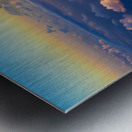 airplane wing setting sunset sky Metal print