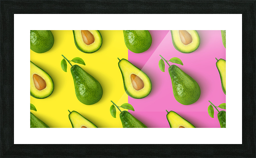avocado seamless pattern isolated color background Picture Frame print