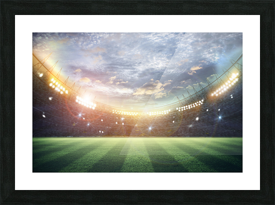lights night stadium 3d rendering Picture Frame print
