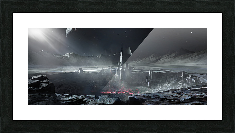 alien planet building Picture Frame print