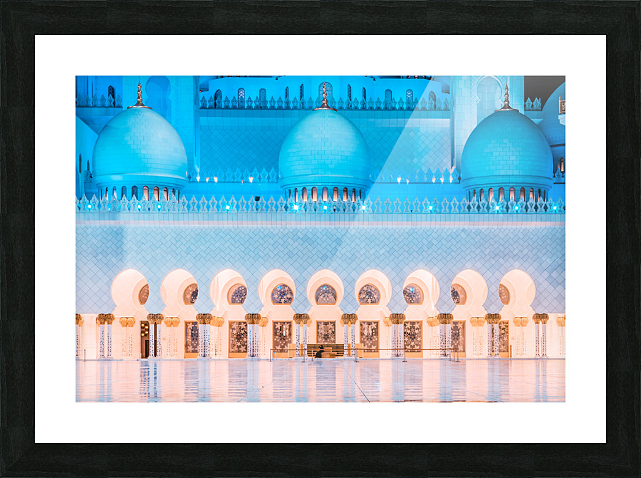 famous sheikh zayed grand mosque by night uae Picture Frame print