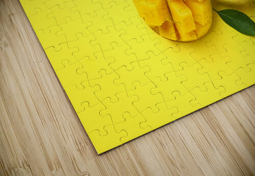 ripe mango fruit yellow background close up GrapyArt puzzle