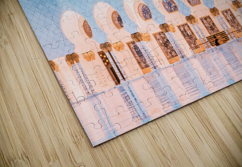 famous sheikh zayed grand mosque by night uae GrapyArt puzzle