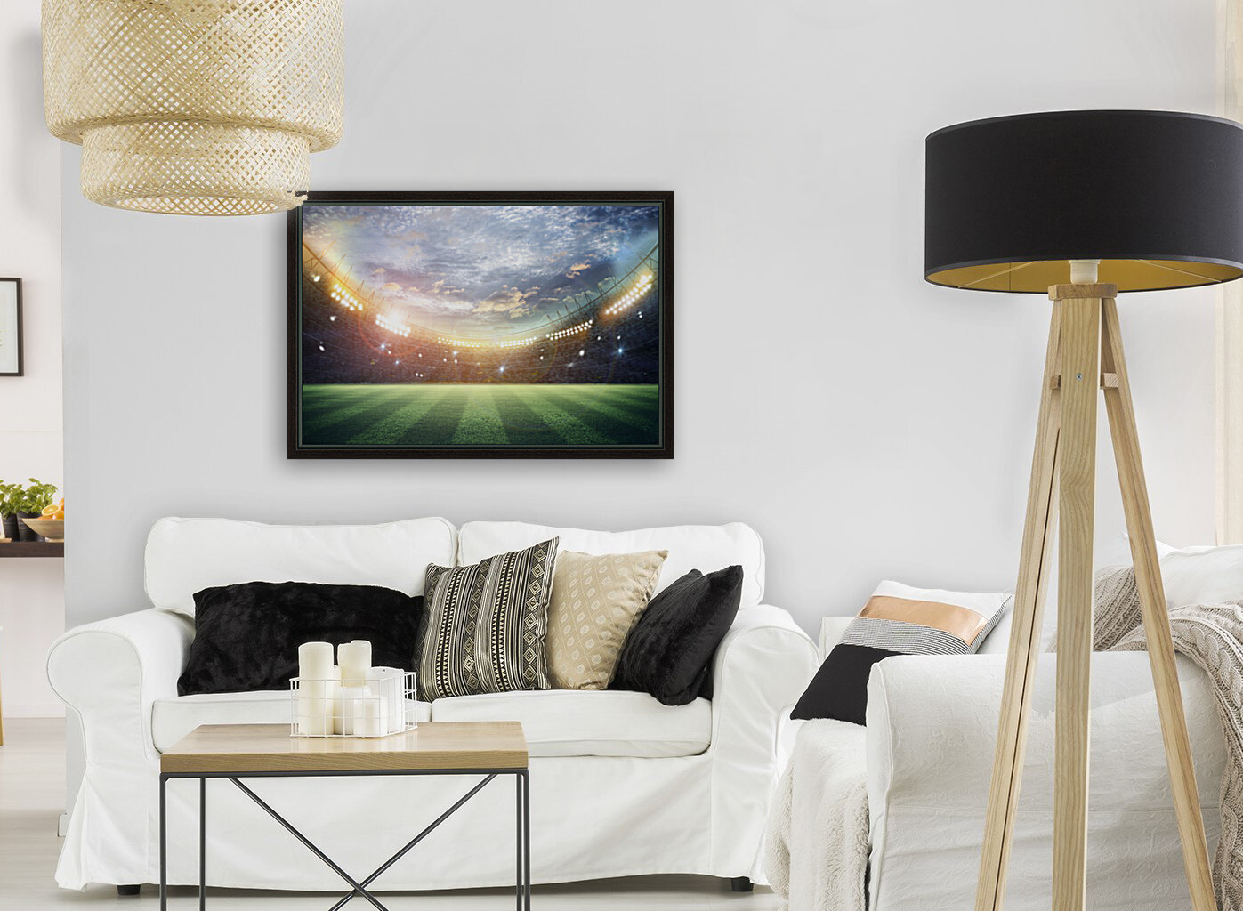 lights night stadium 3d rendering Reproduction
