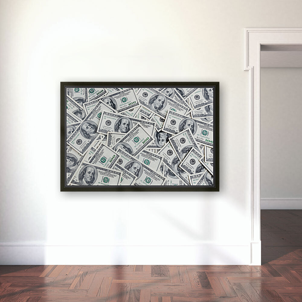 background hundred dollars scattered table Reproduction