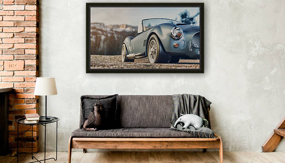 classic car parked mountains morning 3d render illustration by GrapyArt