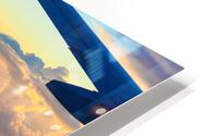 airplane wing setting sunset sky HD Metal print
