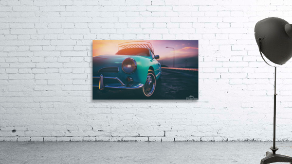 blue classic car 3d render illusration Wall Preview
