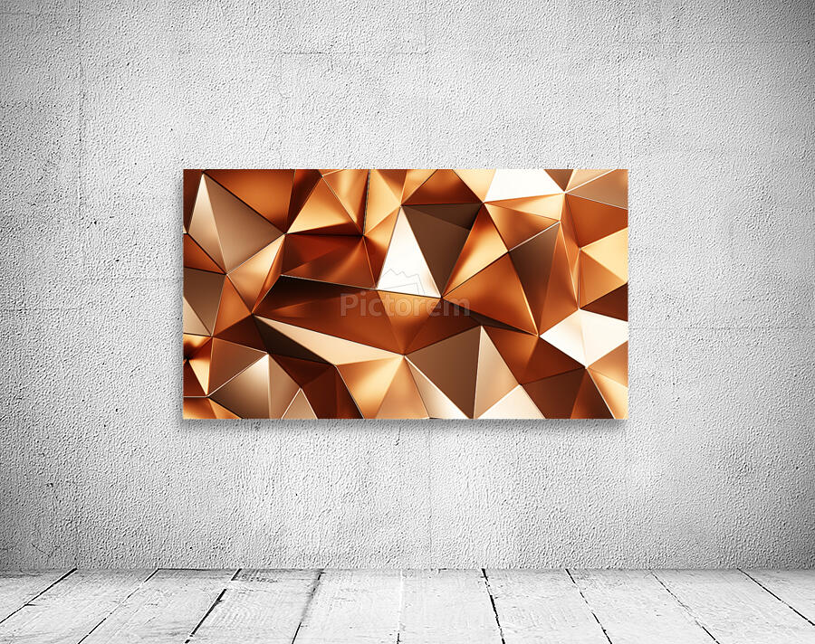 3d rendering gold triangular abstract background Wall Preview