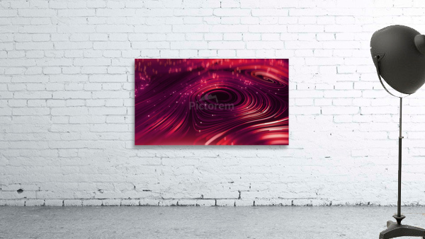 3d render abstract red round network background Wall Preview