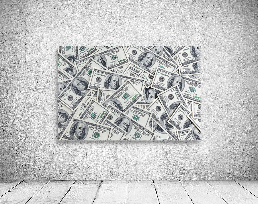 background hundred dollars scattered table Wall Preview