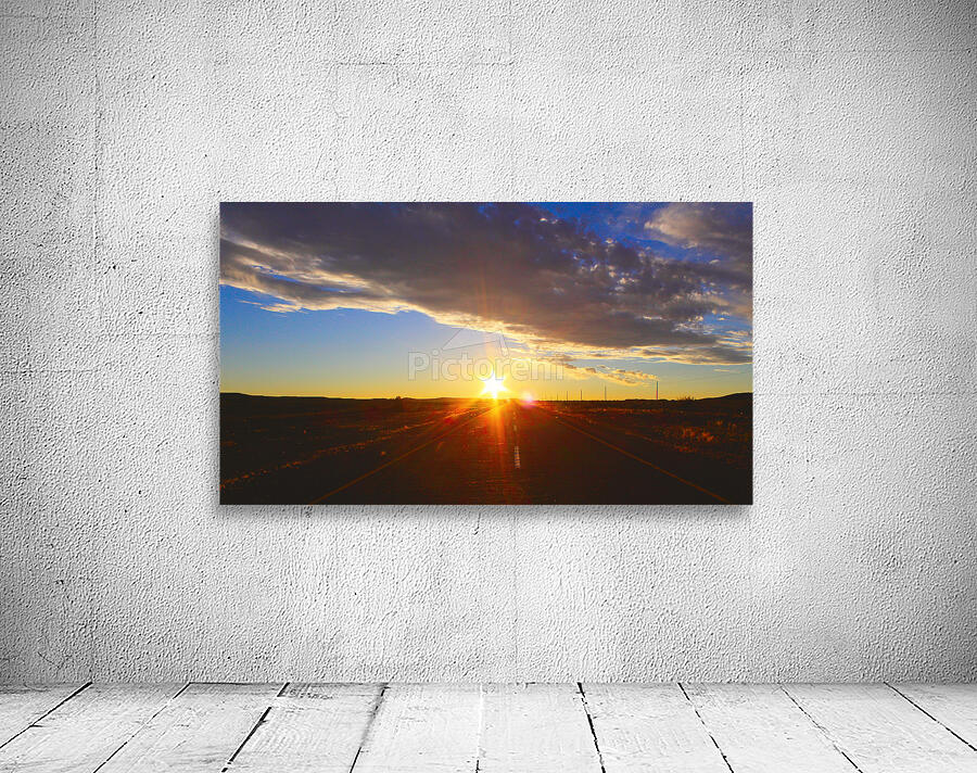 sunset sky road desert Wall Preview