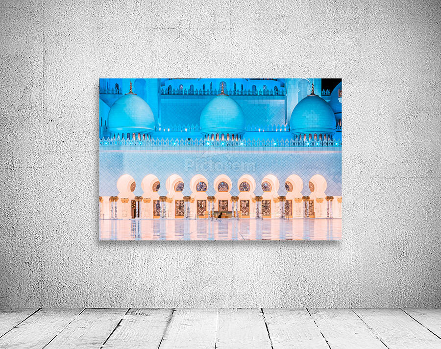 famous sheikh zayed grand mosque by night uae Wall Preview