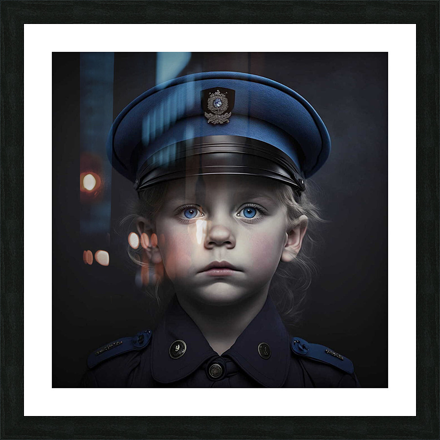 Police boy Picture Frame print