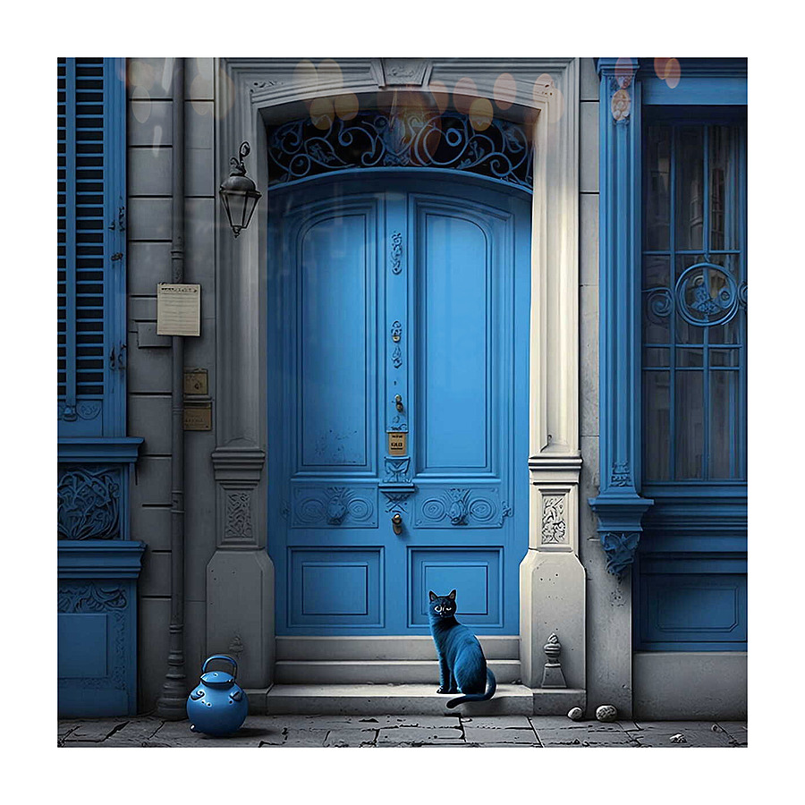 Le chat bleu Picture Frame print
