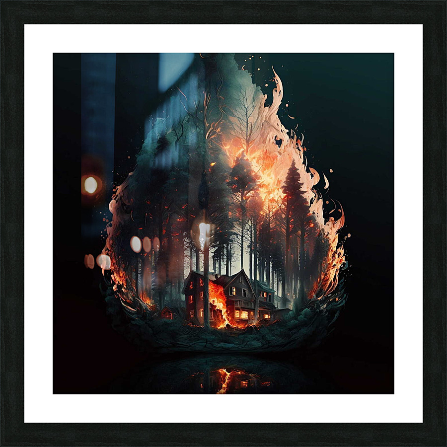 Foret en feu Picture Frame print
