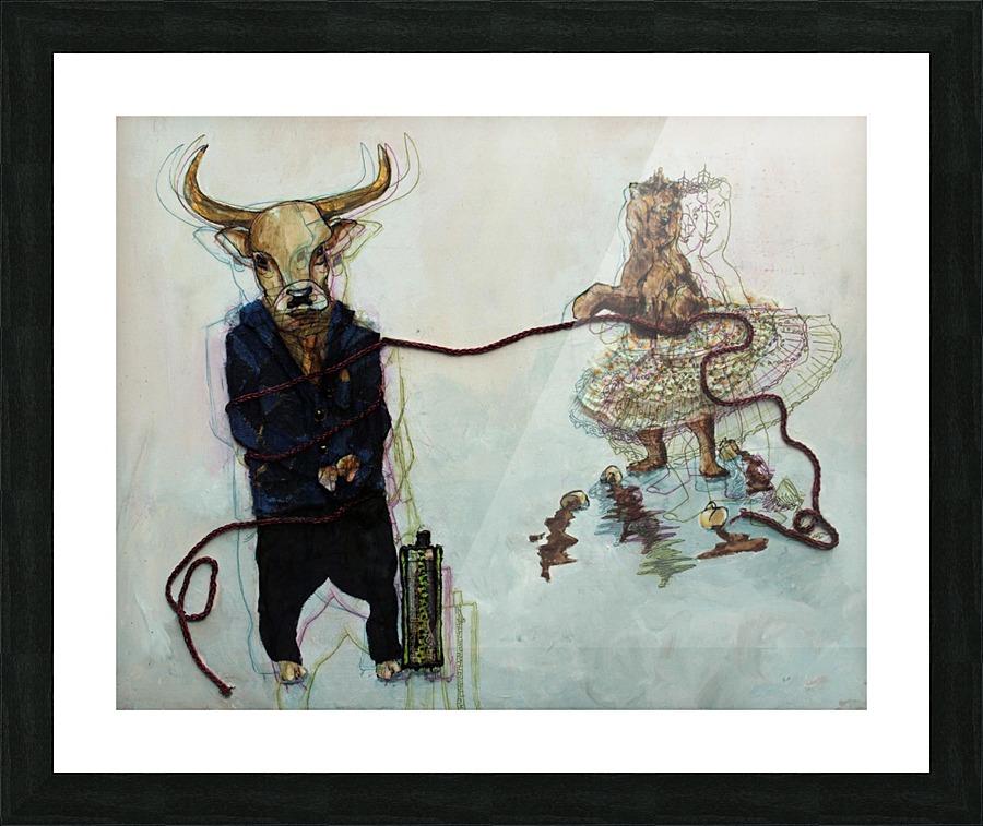 bear vs. bull Picture Frame print