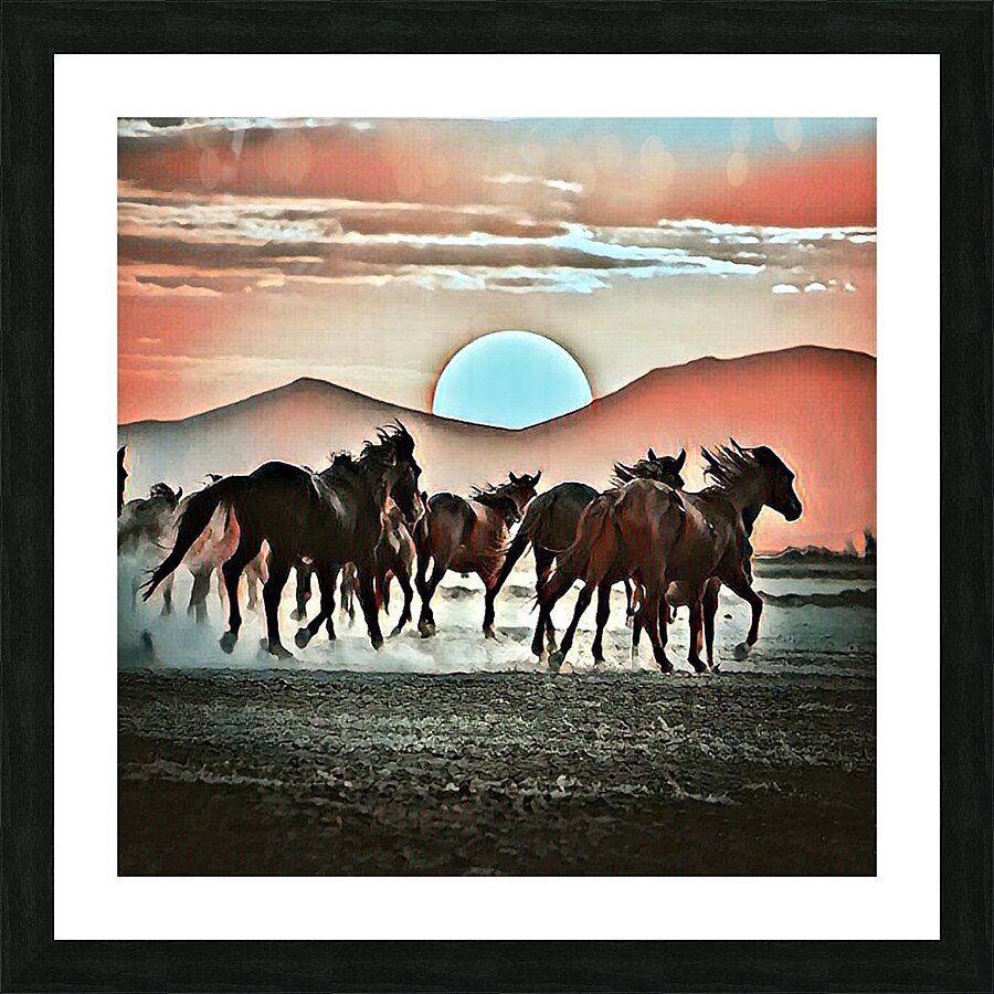 Horses at Sunset Picture Frame print