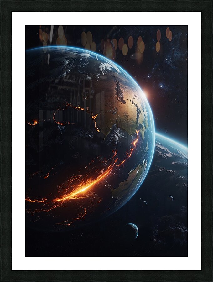 planet fire cinematic realist  Picture Frame print