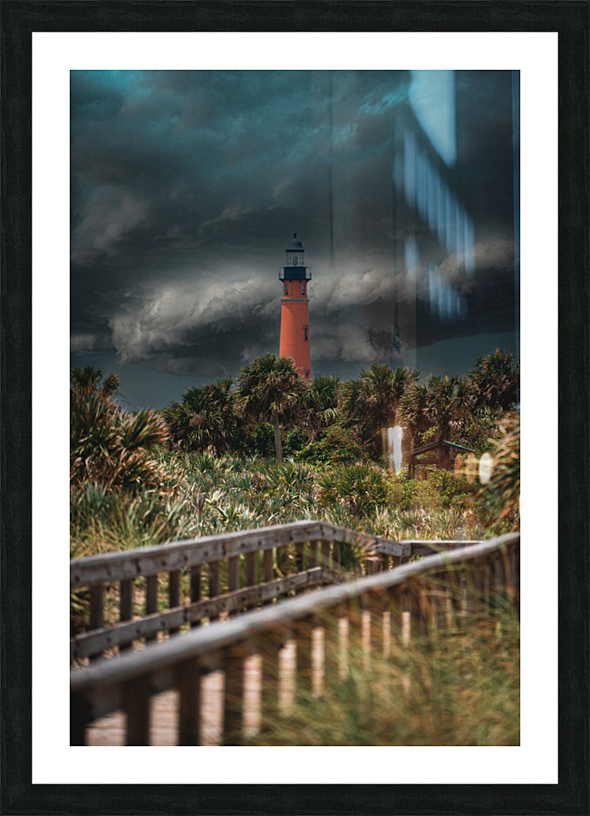 Lighthouse Storm Picture Frame print