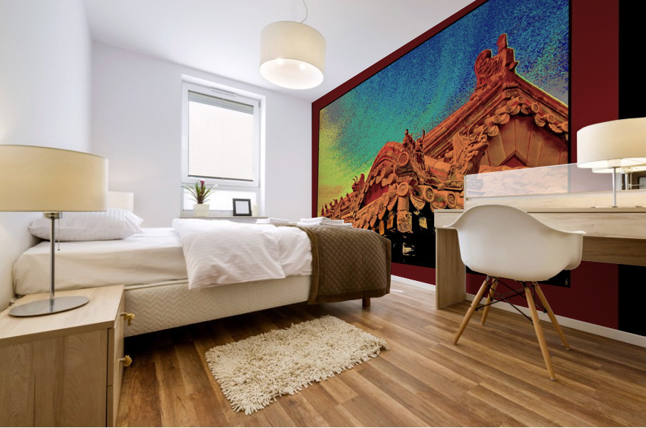 ANCIENT CHINESE ROOFTOPS  O2 Mural print