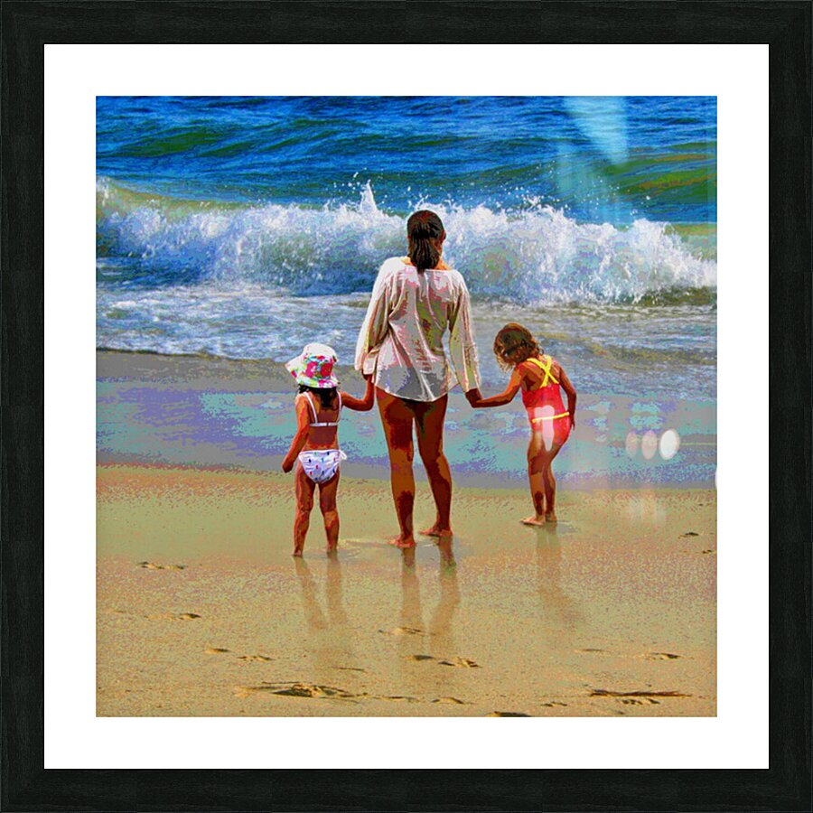 AT THE BEACH Picture Frame print
