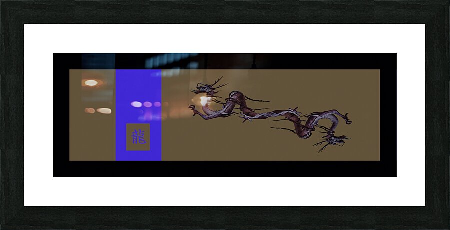 TWIN DRAGONS  Picture Frame print