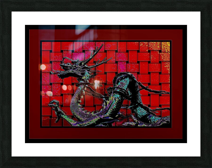 WOOVEN  DRAGON   Picture Frame print