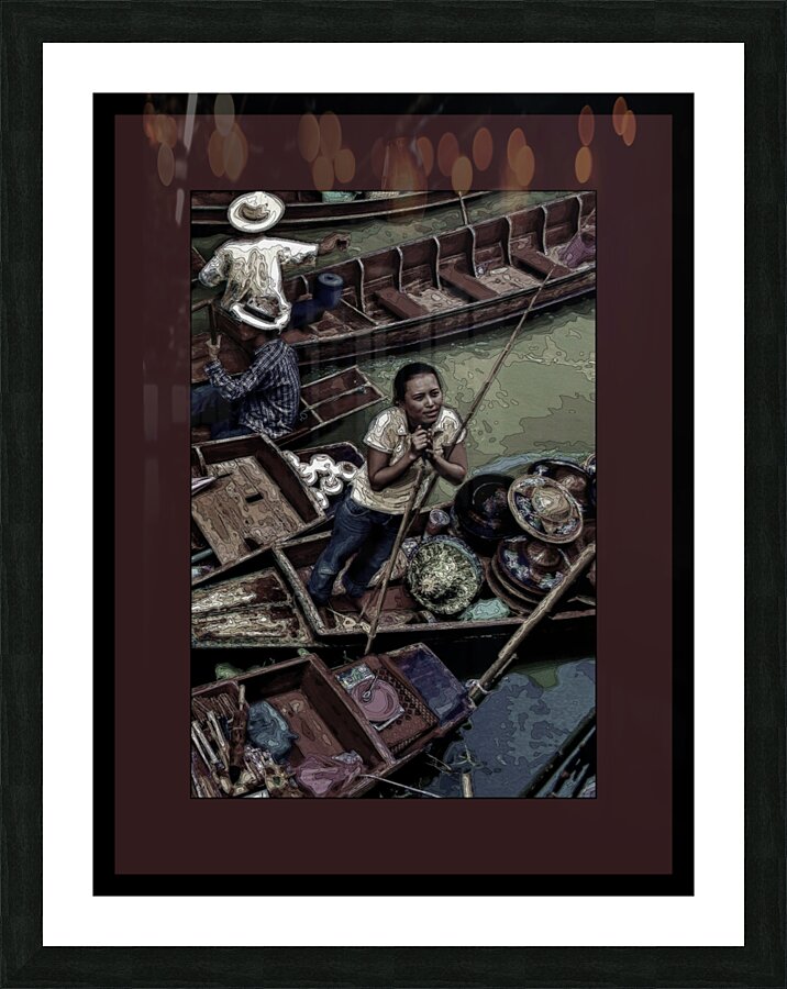 WOMAN VENDOR AT A FLOATING MARKET IN THAILAND  06 Picture Frame print