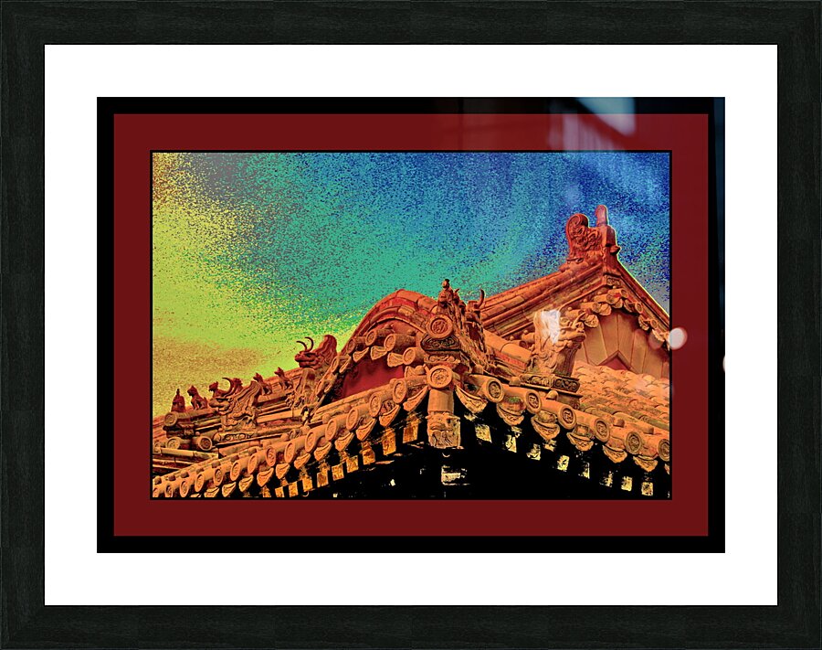 ANCIENT CHINESE ROOFTOPS  O2 Picture Frame print